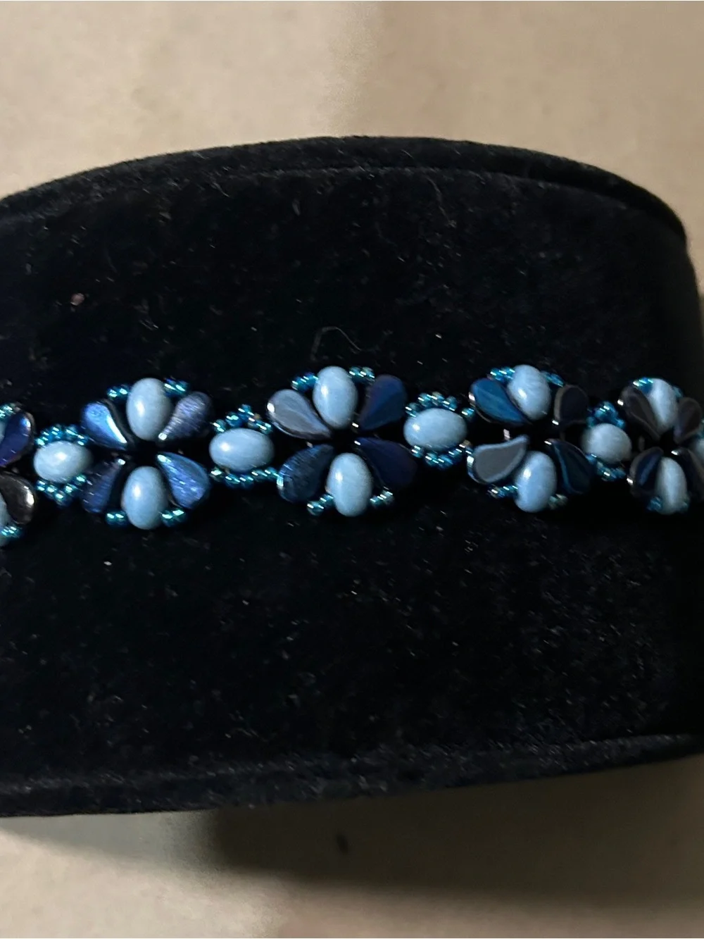 Blue Floral Bead Bracelet - Women Jewelry